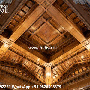 Wooden Ceiling Design Down Ceiling Lobby Design No-5114