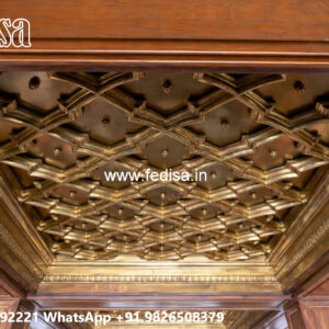 Wooden Ceiling Design Pop Design With Profile Light No-5136