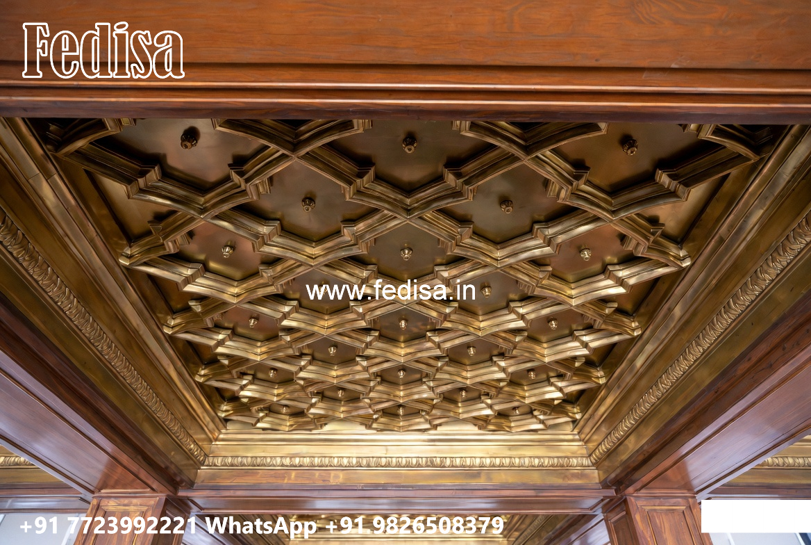 Wooden Ceiling Design Pop Design With Profile Light No-5136
