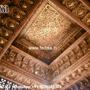 Wooden Ceiling Design 2 Fan False Ceiling No-5141
