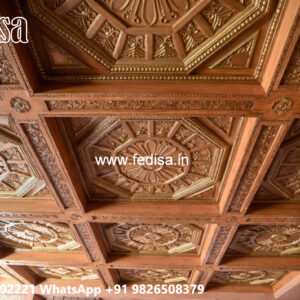 Wooden Ceiling Design Pop Design 3 Fan Box No-5282