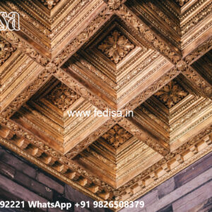 Wooden Ceiling Design Led Tv Wall Pop Design No-5303