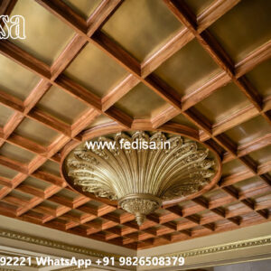 Wooden Ceiling Design Tv Showcase Pop Design No-5325
