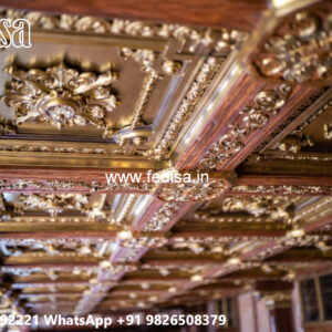 Wooden Ceiling Design False Ceiling Design Two Fan No-5334