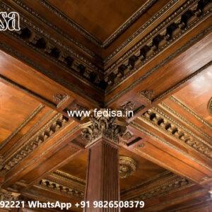 Wooden Ceiling Design God Room Pop Design No-5357