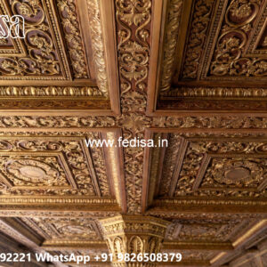Wooden Ceiling Design Gray Color Pop Design No-5358