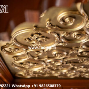 Wooden Ceiling Design Round Pop Design For Hall No-5368