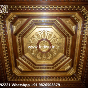 Wooden Ceiling Design Pop Plus Minus Color Design No-5412