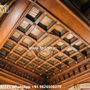 Wooden Ceiling Design Pop Design Roof Plus Minus No-5421