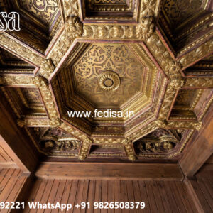 Wooden Ceiling Design Pop Design On Pillar No-5436
