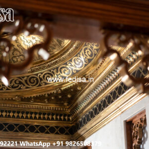 Wooden Ceiling Design Pop Design For Two Fan Hall No-5458