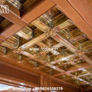 Wooden Ceiling Design Entrance Lobby Pop Design No-5493