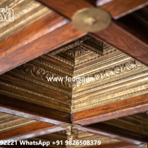 Wooden Ceiling Design L Shaped Hall False Ceiling No-5498
