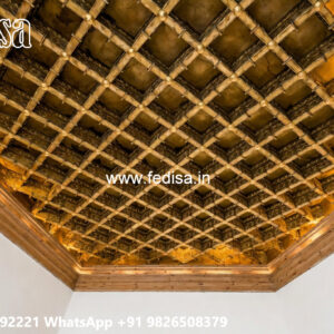 Wooden Ceiling Design False Ceiling Bed Design No-5504