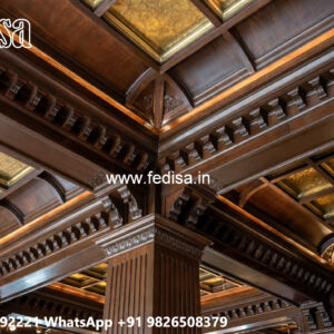 Wooden Ceiling Design Pop For Master Bedroom No-5515