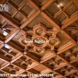 Wooden Ceiling Design Pop Design For Sitout No-5555