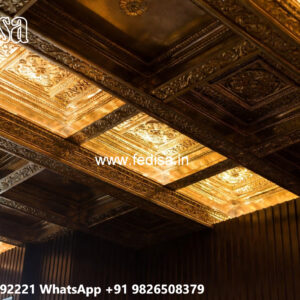 Wooden Ceiling Design Professional Pop Design No-5561