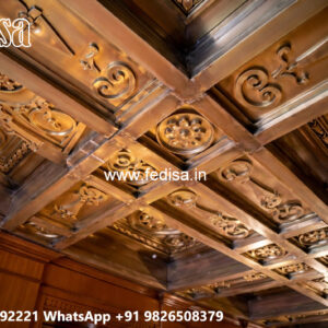 Wooden Ceiling Design Pop Half Ceiling Design No-5633