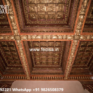 Wooden Ceiling Design False Ceiling Design For 2 Fans No-5646