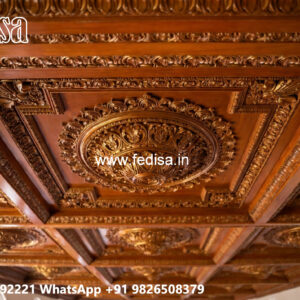 Wooden Ceiling Design Living Room Simple Pop Design No-5714
