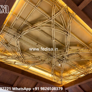 Wooden Ceiling Design Pop Swastik Design No-5726