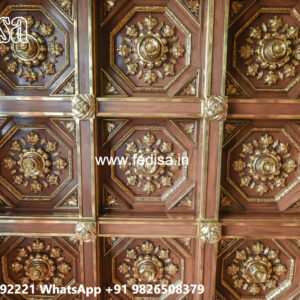 Wooden Ceiling Design Long Gallery Pop Design No-5760