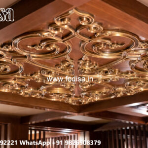 Wooden Ceiling Design Pop Design For Bedroom With 2 Fans No-5767