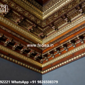 Wooden Ceiling Design Single Pop Design No-5769