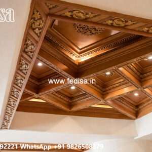 Wooden Ceiling Design Tv Set Pop Design No-5779