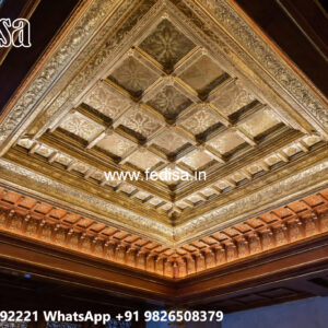 Wooden Ceiling Design Drawing Hall Pop Design No-5857