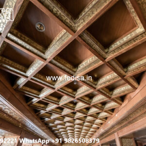 Wooden Ceiling Design False Ceiling For Two Fans No-5861