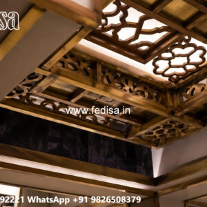 Wooden Ceiling Design Gray Color False Ceiling No-5995