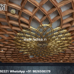 Wooden Ceiling Design Pop Color Paint Design No-6005