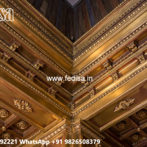 Wooden Ceiling Design Corner Design Pop No-6037