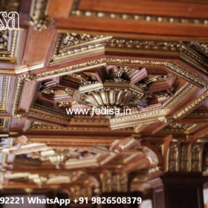 Wooden Ceiling Design Half Pop Ceiling Design No-6108