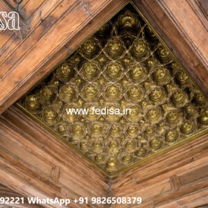 Wooden Ceiling Design Pop Roof Flower Design No-6132