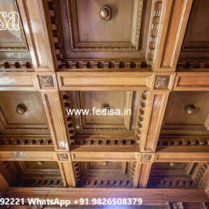 Wooden Ceiling Design False Ceiling For L Shape Hall No-6176