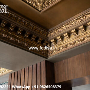 Wooden Ceiling Design Modern Hall Pop Design No-6195