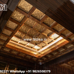 Wooden Ceiling Design Pop Design For Main Gate No-6216