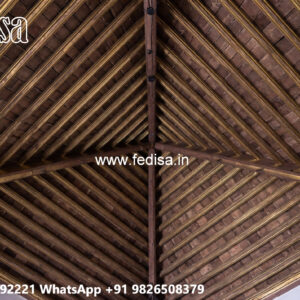 Wooden Ceiling Design Double Fan Pop Design For Hall No-6313