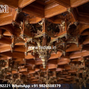 Wooden Ceiling Design Pop Design In Circle No-6348
