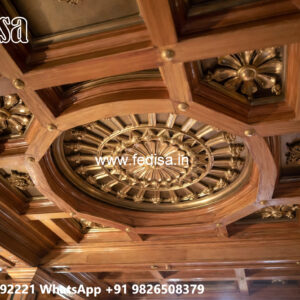 Wooden Ceiling Design Double Fan Hall Pop Design No-6370