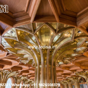 Wooden Ceiling Design False Ceiling For Square Hall No-6440