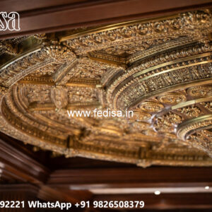 Wooden Ceiling Design Pop Ceiling With 2 Fans No-6467