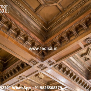 Wooden Ceiling Design Pop Design For Car Porch No-6468