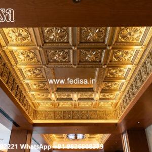 Wooden Ceiling Design Pop Corner Design No-6680