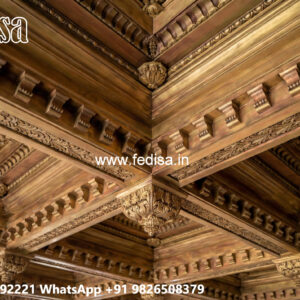 Wooden Ceiling Design 3 Fan False Ceiling Design No-7006