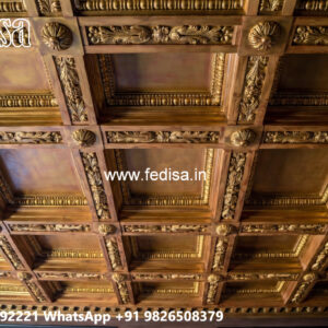Wooden Ceiling Design Pop Design With Led Lights No-7245