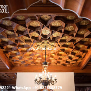 Wooden Ceiling Design Pop Molding Corner Design No-7323