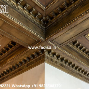 Wooden Ceiling Design Fiber Pop Design For Hall No-7394